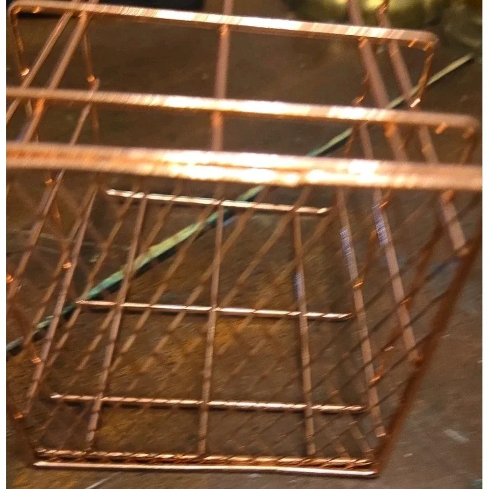 Copper Pencil Pen Cup Wire Metal Desk Organization  MCM